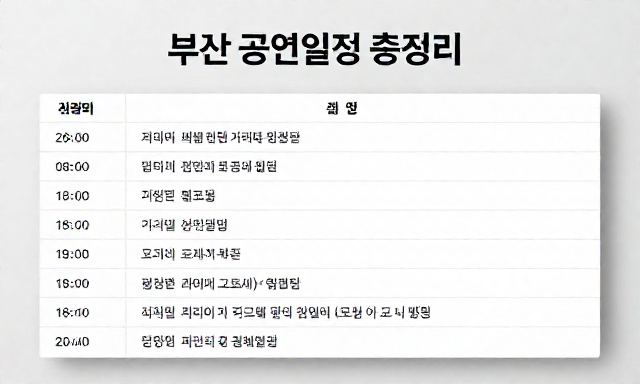 부산공연일정 관련 이미지 - 부산공연일정 총정리: 지역별·장르별 주요 공연 정보 확인법