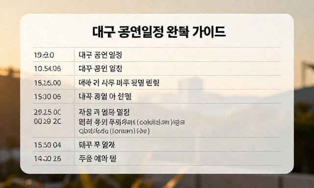 대구공연일정 관련 이미지 - 대구공연일정 완벽 가이드: 공연장별 주요 일정 및 예약 팁